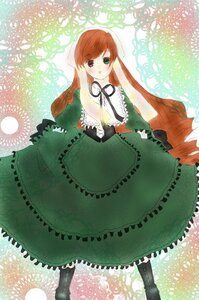 Rating: Safe Score: 0 Tags: 1girl bangs boots brown_hair dress frills green_dress green_eyes heterochromia image long_hair long_sleeves looking_at_viewer red_eyes solo standing suiseiseki very_long_hair User: admin