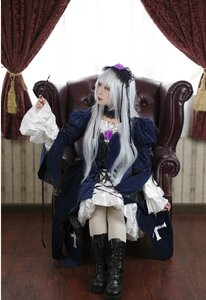 Rating: Safe Score: 0 Tags: 1girl boots chair choker curtains frills gothic_lolita lace lips lolita_fashion long_hair realistic sitting solo suigintou thighhighs window User: admin