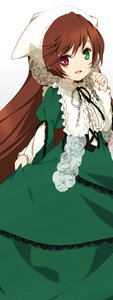 Rating: Safe Score: 0 Tags: 1girl :d black_ribbon brown_hair dress frills green_dress green_eyes heterochromia image long_hair long_sleeves looking_at_viewer open_mouth red_eyes ribbon smile solo suiseiseki very_long_hair white_background User: admin