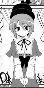 Rating: Safe Score: 0 Tags: 1girl blush capelet eyebrows_visible_through_hair frills greyscale hat image long_sleeves looking_at_viewer monochrome ribbon short_hair solo souseiseki User: admin