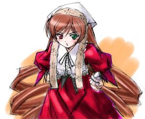 Rating: Safe Score: 0 Tags: 1girl brown_hair dress green_eyes heterochromia higuchi_isami image long_hair long_sleeves looking_at_viewer photoshop_(medium) red_dress red_eyes rozen_maiden simple_background solo suiseiseki translated twintails very_long_hair white_background User: admin