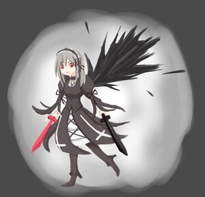 Rating: Safe Score: 0 Tags: 1girl black_dress black_wings boots dress flower full_body full_moon grey_background hairband high_heel_boots high_heels holding holding_weapon image long_hair long_sleeves looking_at_viewer moon puffy_sleeves red_eyes ribbon silver_hair solo suigintou weapon wings User: admin