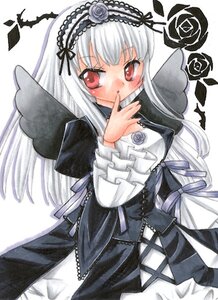 Rating: Safe Score: 0 Tags: 1girl black_ribbon blush dress flower frills hairband image juliet_sleeves lolita_fashion long_hair long_sleeves looking_at_viewer marker_(medium) puffy_sleeves red_eyes ribbon rose silver_hair solo suigintou traditional_media white_background wings User: admin