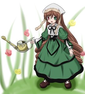 Rating: Safe Score: 0 Tags: 1girl :d blurry blurry_foreground brown_hair depth_of_field dress drill_hair flower full_body green_dress green_eyes heterochromia image long_hair long_sleeves looking_at_viewer open_mouth pantyhose red_eyes shoes smile solo suiseiseki twin_drills very_long_hair watering_can User: admin