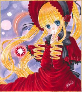 Rating: Safe Score: 0 Tags: 1girl artist_name blonde_hair blue_eyes blush bonnet bow dress drill_hair flower frills image long_hair long_sleeves looking_at_viewer marker_(medium) millipen_(medium) pastel_(medium) photo red_capelet rose shikishi shinku sidelocks signature solo traditional_media twin_drills twintails User: admin