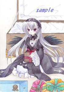 Rating: Safe Score: 0 Tags: 1girl black_dress black_wings box dress flower frilled_sleeves frills gift gift_box hairband holding_gift image lolita_hairband long_hair long_sleeves looking_at_viewer lying marker_(medium) silver_hair solo suigintou traditional_media very_long_hair wings User: admin