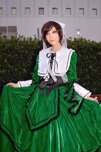 Rating: Safe Score: 0 Tags: 1girl bangs brown_hair closed_mouth corset dress frills green_dress green_eyes heterochromia long_sleeves looking_at_viewer red_eyes ribbon short_hair skirt_hold solo standing suiseiseki swept_bangs User: admin