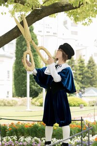 Rating: Safe Score: 0 Tags: 1boy 1girl brown_hair day flower hat long_sleeves outdoors solo souseiseki standing tree User: admin