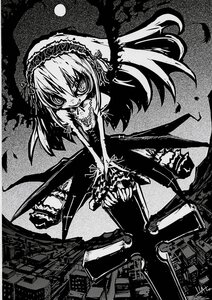 Rating: Safe Score: 0 Tags: 1girl dress full_moon greyscale hairband image lolita_hairband long_hair monochrome moon night solo standing suigintou wings User: admin