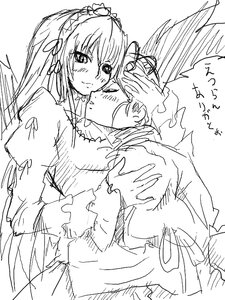 Rating: Safe Score: 0 Tags: 2girls blush dress feathered_wings greyscale hairband hug image juliet_sleeves lolita_hairband long_hair long_sleeves monochrome multiple_girls sketch smile solo suigintou wings User: admin