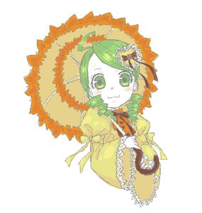 Rating: Safe Score: 0 Tags: 1girl ahoge closed_mouth dress drill_hair flower green_eyes green_hair hair_ornament image kanaria long_sleeves looking_at_viewer simple_background smile solo striped upper_body vertical_stripes white_background User: admin