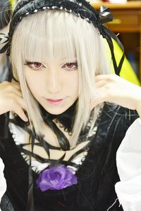 Rating: Safe Score: 0 Tags: 1girl closed_mouth flower gothic_lolita hairband lips lolita_fashion long_hair looking_at_viewer photo red_eyes ribbon rose solo suigintou User: admin