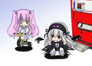 Rating: Safe Score: 0 Tags: 2girls black_wings chibi cross dress hat image kirakishou long_hair multiple_girls pair pink_hair silver_hair suigintou wings yellow_eyes User: admin