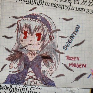 Rating: Safe Score: 0 Tags: 1girl akuma_homura bird black_feathers black_wings chibi choker crow dove dress feathered_wings feathers flower hairband image long_hair looking_at_viewer red_eyes seagull smile solo suigintou white_feathers wings User: admin