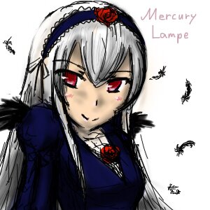 Rating: Safe Score: 0 Tags: 1girl black_wings bug butterfly dress feathers flower hairband image insect long_sleeves looking_at_viewer red_eyes red_rose rose signature silver_hair simple_background solo suigintou upper_body white_background wings User: admin