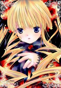 Rating: Safe Score: 0 Tags: 1girl blonde_hair blue_eyes blush image jewelry long_hair long_sleeves looking_at_viewer shinku solo User: admin