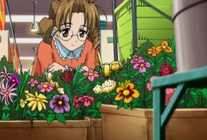 Rating: Safe Score: 0 Tags: 1girl auto_tagged blurry bouquet brown_eyes brown_hair depth_of_field flower from_outside glasses human long_sleeves looking_at_viewer pink_flower plant potted_plant sakurada_nori screenshot smile solo tulip vase yellow_flower User: admin