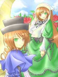 Rating: Safe Score: 0 Tags: 2girls :d brown_hair dress flower frills green_dress green_eyes hat head_scarf heterochromia image long_hair long_sleeves looking_at_viewer multiple_girls open_mouth pair red_eyes rose short_hair siblings sisters smile souseiseki suiseiseki top_hat twins very_long_hair watering_can User: admin