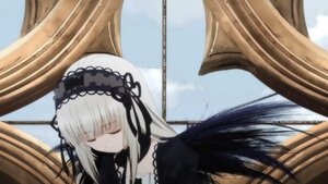 Rating: Safe Score: 0 Tags: 1girl bangs black_dress black_ribbon black_wings closed_eyes closed_mouth detached_collar dress frills gothic_lolita hairband image lolita_fashion lolita_hairband long_hair ribbon silver_hair sky solo suigintou very_long_hair wings User: admin