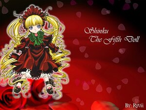 Rating: Safe Score: 0 Tags: 1girl blonde_hair blue_eyes bow bowtie dress green_bow image long_hair long_sleeves looking_at_viewer petals red_dress rose rose_petals shinku solo twintails very_long_hair User: admin