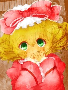 Rating: Safe Score: 0 Tags: 1girl bad_id bad_pixiv_id blonde_hair blush bow covering_mouth curly_hair dress frills green_eyes hair_bow hina_ichigo hinaichigo image lace looking_at_viewer looking_up lying minchu on_back pink_bow rozen_maiden short_hair solo traditional_media User: admin