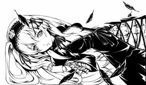 Rating: Safe Score: 0 Tags: 1girl blush bow breasts commentary_request dress feathers greyscale hairband image ina_(gokihoihoi) leaf lolita_hairband long_hair looking_at_viewer monochrome ribbon rozen_maiden solo suigintou wings User: admin