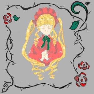 Rating: Safe Score: 0 Tags: 1girl auto_tagged blonde_hair bonnet bow bowtie cup dress green_bow grey_background image long_hair long_sleeves red_dress rose saucer shinku simple_background solo teacup User: admin