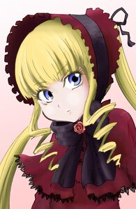 Rating: Safe Score: 0 Tags: 1girl bangs blonde_hair blue_eyes bonnet bow bowtie drill_hair flower image long_hair long_sleeves looking_at_viewer pink_background pink_rose rose shinku sidelocks simple_background solo twintails upper_body User: admin