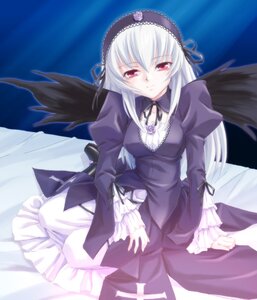 Rating: Safe Score: 0 Tags: 1girl artist_request black_ribbon black_wings detached_collar dress frills hairband image juliet_sleeves long_hair long_sleeves looking_at_viewer pink_eyes puffy_sleeves ribbon rozen_maiden silver_hair solo suigintou white_hair wings User: admin