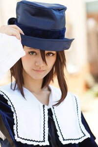 Rating: Safe Score: 0 Tags: 1girl black_headwear blue_headwear blurry blurry_background brown_hair closed_mouth depth_of_field hat lips looking_at_viewer smile solo souseiseki upper_body User: admin