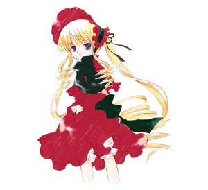 Rating: Safe Score: 0 Tags: 1girl blonde_hair bloomers blue_eyes bonnet bow bowtie dress drill_hair image long_hair long_sleeves looking_at_viewer red_dress shinku simple_background solo standing twintails underwear very_long_hair white_background User: admin