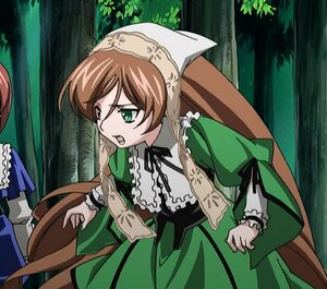 Rating: Safe Score: 0 Tags: brown_hair dress forest frills green_dress green_eyes head_scarf heterochromia image long_hair long_sleeves multiple_girls nature open_mouth outdoors siblings sisters solo suiseiseki tree very_long_hair User: admin