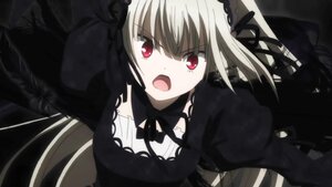 Rating: Safe Score: 0 Tags: 1girl :o black_dress black_ribbon dress image lolita_fashion long_hair long_sleeves looking_at_viewer open_mouth red_eyes ribbon solo suigintou User: admin