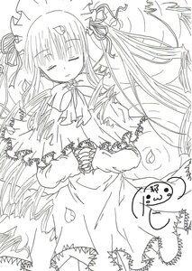 Rating: Safe Score: 0 Tags: 1girl auto_tagged closed_eyes dress drill_hair greyscale image long_hair long_sleeves lying monochrome ribbon shinku sleeping solo torn_clothes twintails very_long_hair User: admin
