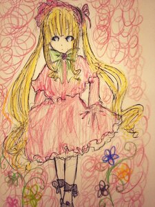 Rating: Safe Score: 0 Tags: 1girl bangs blonde_hair blue_eyes bonnet bow bowtie dress full_body image long_hair long_sleeves looking_at_viewer red_dress shinku sidelocks solo standing twintails very_long_hair User: admin