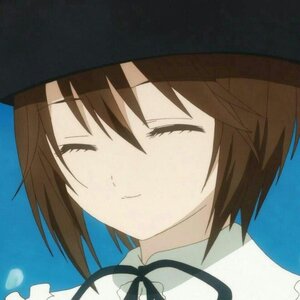 Rating: Safe Score: 0 Tags: 1girl ^_^ black_headwear blush brown_hair closed_eyes closed_mouth hat image ribbon short_hair smile solo souseiseki User: admin