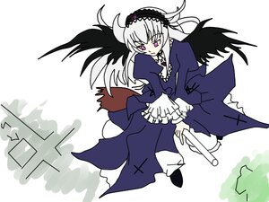Rating: Safe Score: 0 Tags: 1girl auto_tagged black_wings dress flower frilled_sleeves frills full_body hairband image lolita_hairband long_hair long_sleeves looking_at_viewer pink_eyes rose solo suigintou white_background wings User: admin