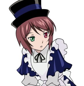 Rating: Safe Score: 0 Tags: :o apron brown_hair frills green_eyes hat heterochromia image looking_at_viewer red_eyes simple_background solo souseiseki striped top_hat white_background User: admin