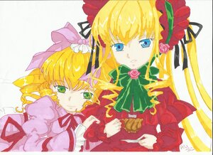 Rating: Safe Score: 0 Tags: 2girls blonde_hair blue_eyes bonnet bow bowtie cup dress drill_hair flower green_bow green_eyes hinaichigo image long_hair long_sleeves looking_at_viewer multiple_girls pair pink_bow red_dress ribbon shinku sidelocks simple_background twintails User: admin