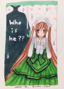 Rating: Safe Score: 0 Tags: 1girl blush brown_hair dress frills green_dress green_eyes head_scarf heterochromia image long_hair long_sleeves looking_at_viewer own_hands_together red_eyes solo suiseiseki very_long_hair User: admin