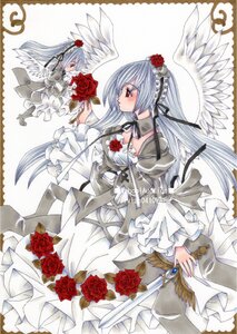 Rating: Safe Score: 0 Tags: 2girls angel_wings auto_tagged dress feathers flower frills image lolita_fashion long_hair marker_(medium) multiple_girls red_eyes red_flower red_rose rose silver_hair solo suigintou white_wings wings User: admin