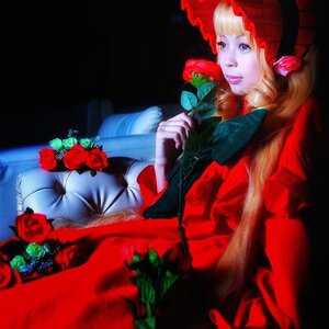 Rating: Safe Score: 0 Tags: 1girl blonde_hair blue_butterfly blue_eyes bug butterfly flower insect lips pants realistic red_flower red_rose rose shinku sitting solo User: admin