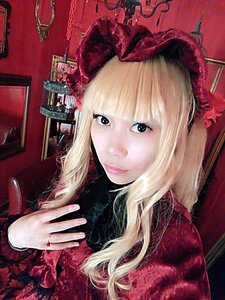 Rating: Safe Score: 0 Tags: 1girl bangs blonde_hair blue_eyes eyelashes flower jewelry lips long_hair looking_at_viewer realistic red_dress ring shinku solo upper_body User: admin
