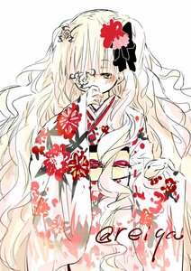 Rating: Safe Score: 0 Tags: 1girl blonde_hair blush covering_mouth floral_print flower hair_flower hair_ornament image japanese_clothes kimono kirakishou long_hair long_sleeves new_year obi red_flower sash solo very_long_hair wavy_hair wide_sleeves yellow_eyes User: admin