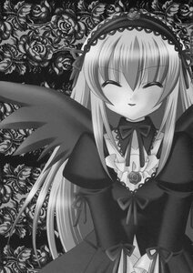 Rating: Safe Score: 0 Tags: 1girl closed_eyes doujinshi doujinshi_#50 dress flower greyscale hairband image long_hair long_sleeves monochrome multiple ribbon rose smile solo suigintou traditional_media upper_body wings User: admin