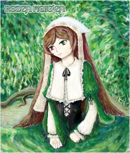 Rating: Safe Score: 0 Tags: 1girl black_ribbon brown_hair dress frills green_dress green_eyes heterochromia image long_hair long_sleeves looking_at_viewer outdoors red_eyes sitting solo suiseiseki tree very_long_hair User: admin