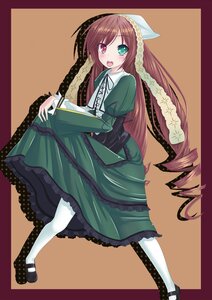 Rating: Safe Score: 0 Tags: 1girl blush brown_hair dress drill_hair frills full_body green_dress green_eyes heterochromia image lolita_fashion long_hair long_sleeves open_mouth pantyhose red_eyes ribbon solo standing suiseiseki twin_drills twintails very_long_hair white_legwear User: admin