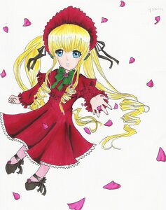 Rating: Safe Score: 0 Tags: 1girl bangs black_footwear blonde_hair blue_eyes bonnet bow bowtie dress drill_hair flower full_body green_bow image long_hair long_sleeves looking_at_viewer petals red_dress rose_petals shinku shoes sidelocks solo striped twin_drills twintails User: admin