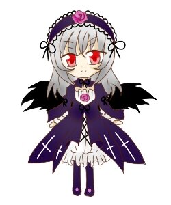 Rating: Safe Score: 0 Tags: 1girl black_wings chibi detached_collar dress flower frills full_body hairband image long_hair long_sleeves looking_at_viewer red_eyes silver_hair simple_background solo standing suigintou white_background wings User: admin