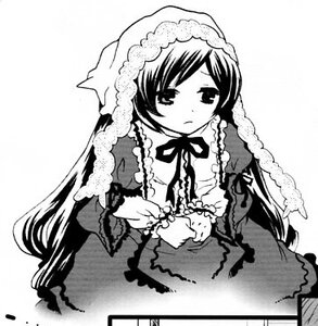 Rating: Safe Score: 0 Tags: 1girl bangs blush dress frills greyscale image long_hair long_sleeves looking_at_viewer monochrome ribbon simple_background solo suiseiseki very_long_hair white_background User: admin